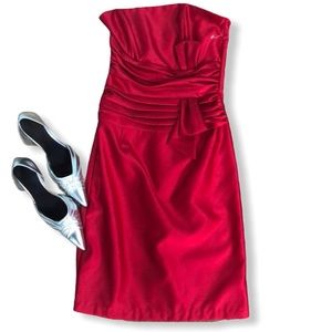 Scott McClintock Strapless Grad Red Dress
